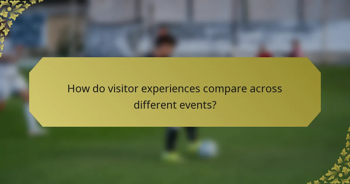 How do visitor experiences compare across different events?