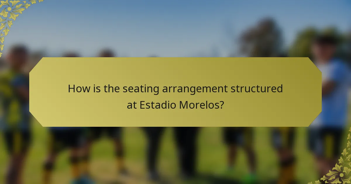 How is the seating arrangement structured at Estadio Morelos?