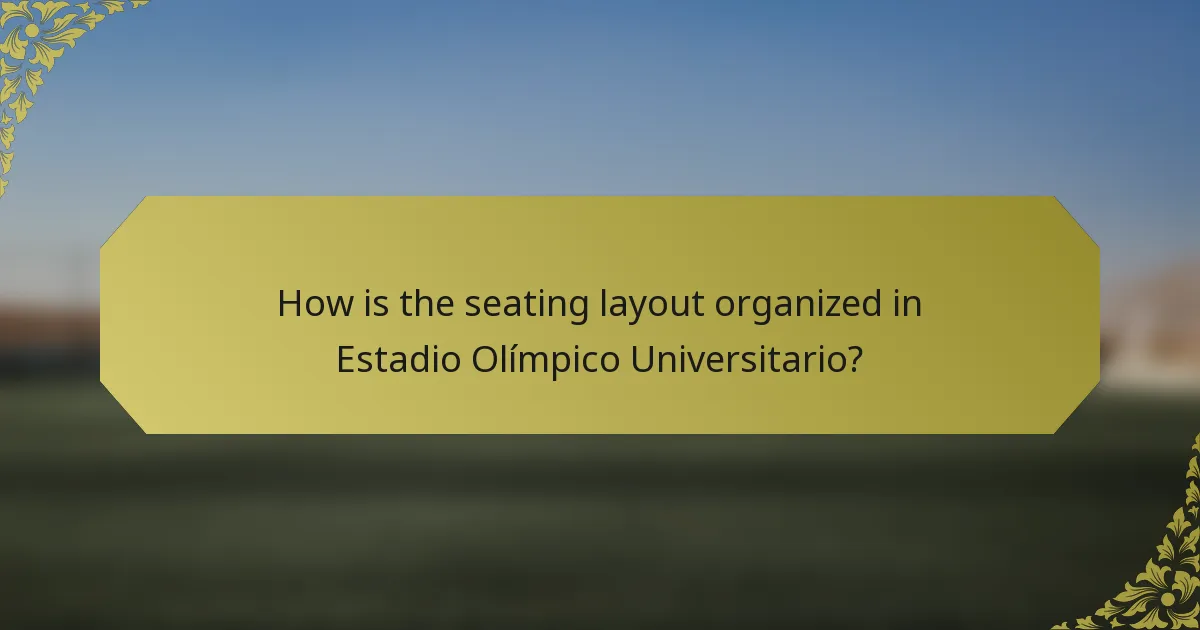How is the seating layout organized in Estadio Olímpico Universitario?