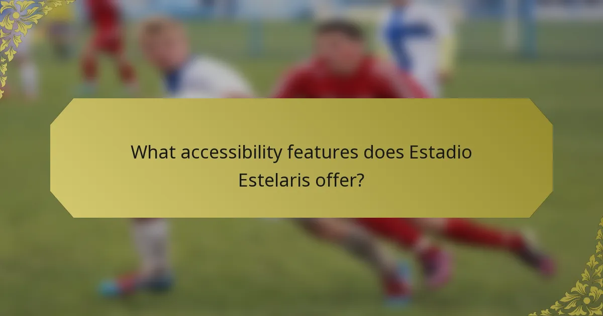 What accessibility features does Estadio Estelaris offer?