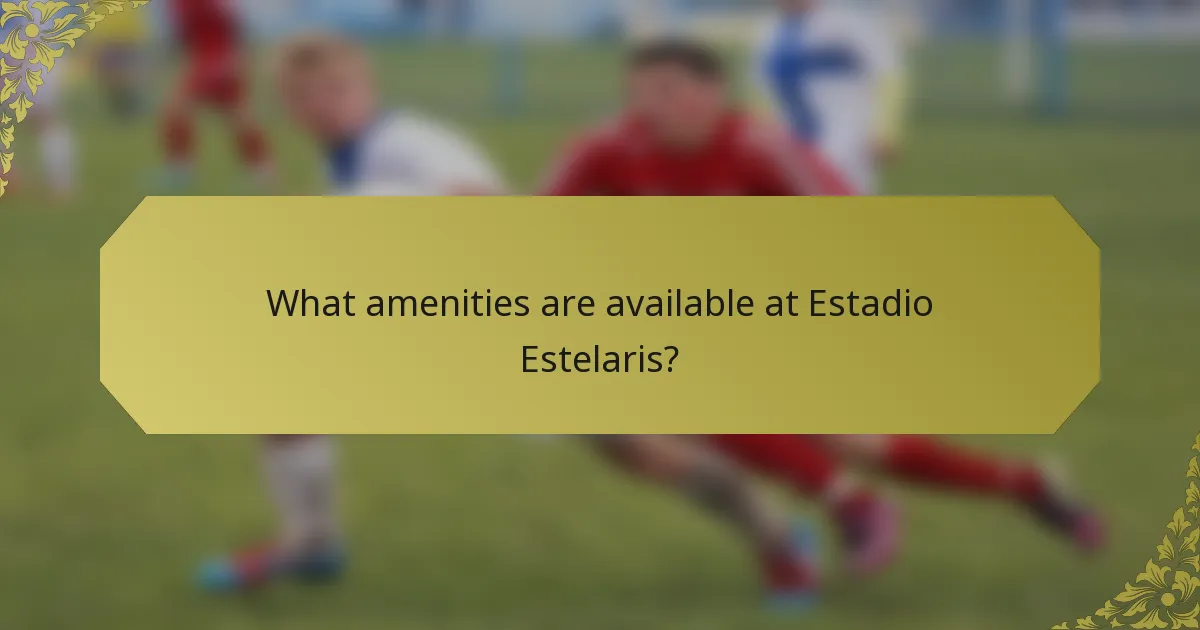 What amenities are available at Estadio Estelaris?