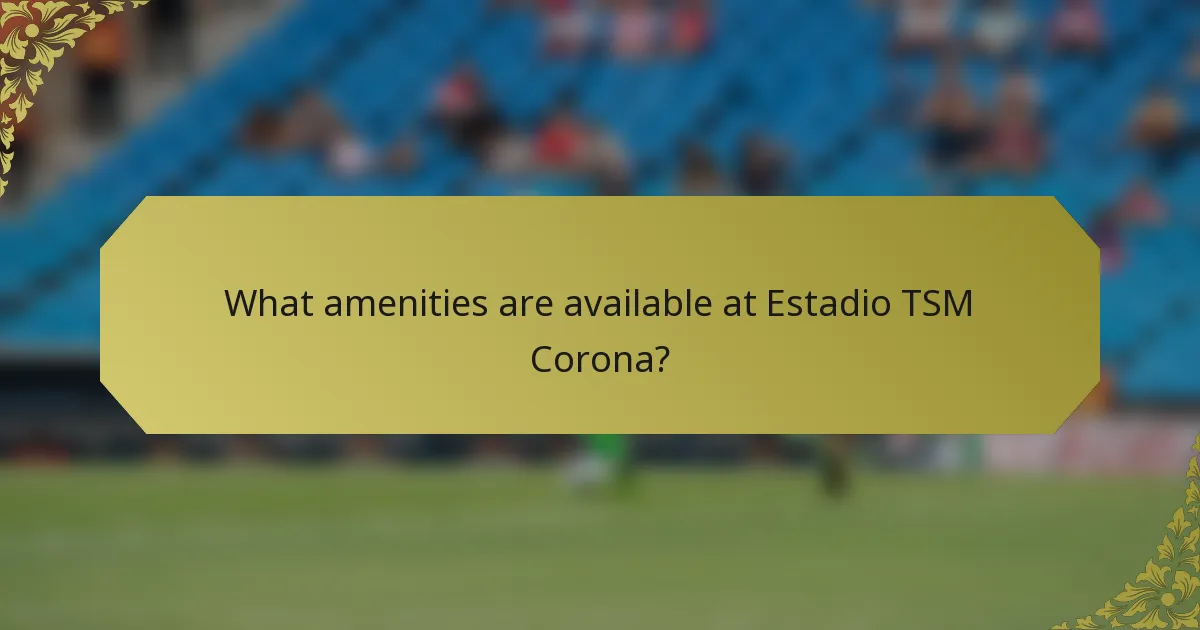 What amenities are available at Estadio TSM Corona?