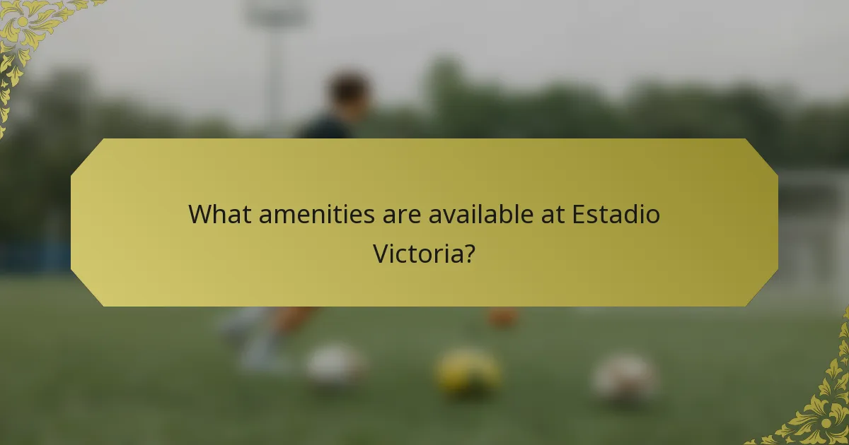 What amenities are available at Estadio Victoria?