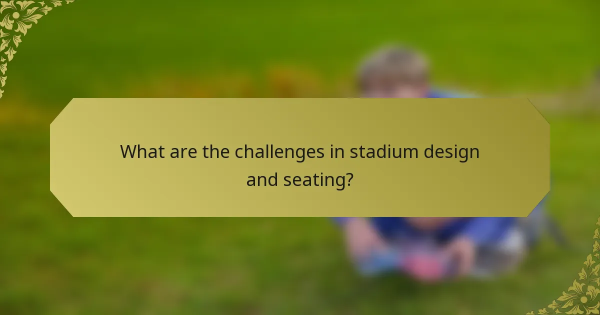 What are the challenges in stadium design and seating?