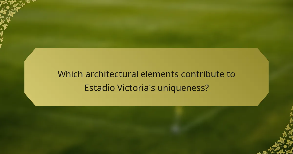 Which architectural elements contribute to Estadio Victoria's uniqueness?