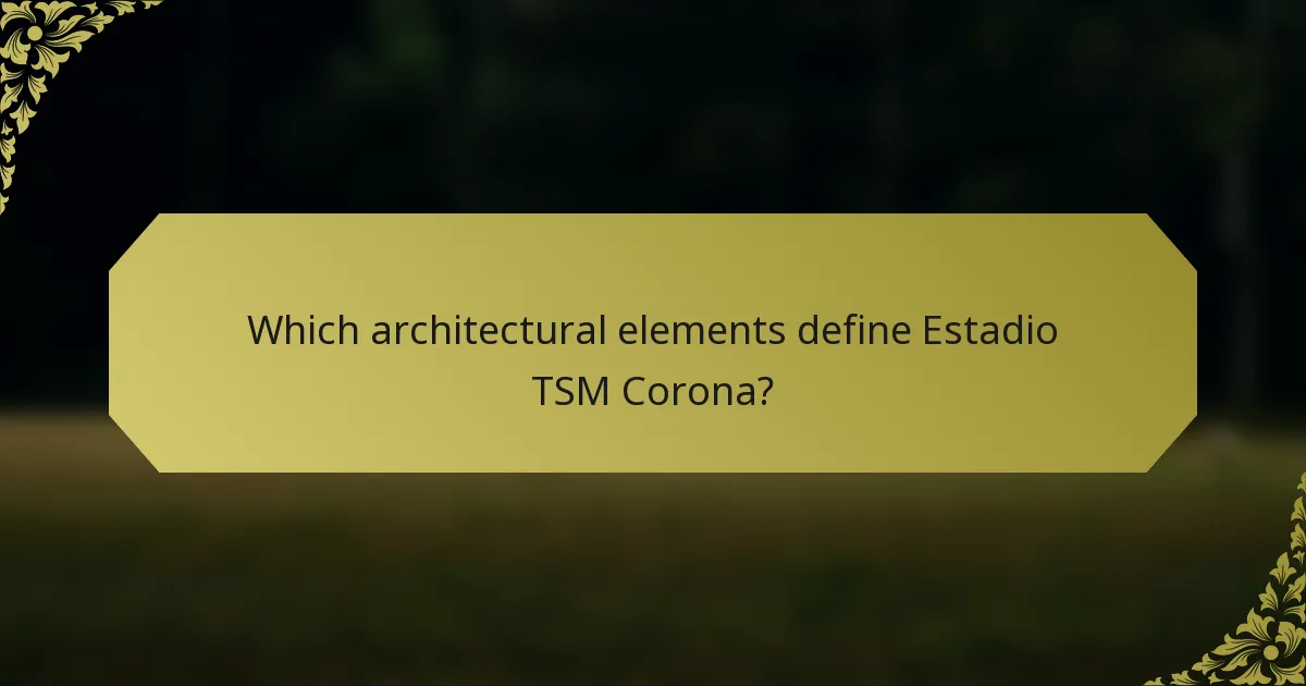 Which architectural elements define Estadio TSM Corona?